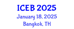 International Conference on Ecosystems and Biodiversity (ICEB) January 18, 2025 - Bangkok, Thailand