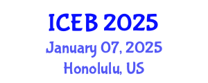 International Conference on Ecosystems and Biodiversity (ICEB) January 07, 2025 - Honolulu, United States