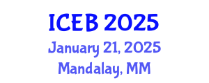 International Conference on Ecosystems and Biodiversity (ICEB) January 21, 2025 - Mandalay, Myanmar