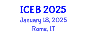 International Conference on Ecosystems and Biodiversity (ICEB) January 18, 2025 - Rome, Italy