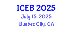International Conference on Ecosystems and Biodiversity (ICEB) July 15, 2025 - Quebec City, Canada