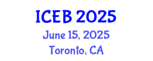 International Conference on Ecosystems and Biodiversity (ICEB) June 15, 2025 - Toronto, Canada