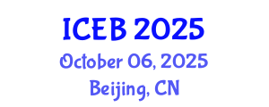 International Conference on Ecosystems and Biodiversity (ICEB) October 06, 2025 - Beijing, China