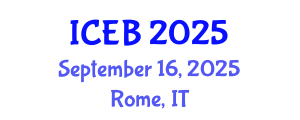 International Conference on Ecosystems and Biodiversity (ICEB) September 16, 2025 - Rome, Italy