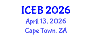 International Conference on Ecosystems and Biodiversity (ICEB) April 13, 2026 - Cape Town, South Africa International Conference on Ecosystems and Biodiversity (ICEB) April 13, 2026 - Cape Town, South Africa
