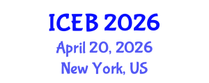 International Conference on Ecosystems and Biodiversity (ICEB) April 20, 2026 - New York, United States International Conference on Ecosystems and Biodiversity (ICEB) April 20, 2026 - New York, United States