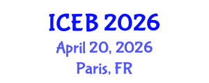 International Conference on Ecosystems and Biodiversity (ICEB) April 20, 2026 - Paris, France International Conference on Ecosystems and Biodiversity (ICEB) April 20, 2026 - Paris, France
