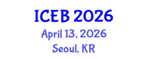International Conference on Ecosystems and Biodiversity (ICEB) April 13, 2026 - Seoul, Republic of Korea International Conference on Ecosystems and Biodiversity (ICEB) April 13, 2026 - Seoul, Republic of Korea