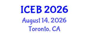 International Conference on Ecosystems and Biodiversity (ICEB) August 14, 2026 - Toronto, Canada International Conference on Ecosystems and Biodiversity (ICEB) August 14, 2026 - Toronto, Canada