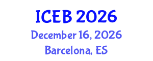 International Conference on Ecosystems and Biodiversity (ICEB) December 16, 2026 - Barcelona, Spain International Conference on Ecosystems and Biodiversity (ICEB) December 16, 2026 - Barcelona, Spain