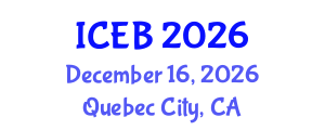 International Conference on Ecosystems and Biodiversity (ICEB) December 16, 2026 - Quebec City, Canada