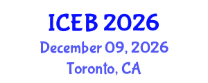 International Conference on Ecosystems and Biodiversity (ICEB) December 09, 2026 - Toronto, Canada International Conference on Ecosystems and Biodiversity (ICEB) December 09, 2026 - Toronto, Canada