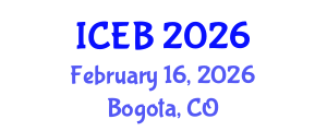 International Conference on Ecosystems and Biodiversity (ICEB) February 16, 2026 - Bogota, Colombia International Conference on Ecosystems and Biodiversity (ICEB) February 16, 2026 - Bogota, Colombia