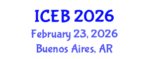 International Conference on Ecosystems and Biodiversity (ICEB) February 23, 2026 - Buenos Aires, Argentina International Conference on Ecosystems and Biodiversity (ICEB) February 23, 2026 - Buenos Aires, Argentina