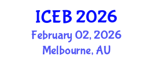 International Conference on Ecosystems and Biodiversity (ICEB) February 02, 2026 - Melbourne, Australia International Conference on Ecosystems and Biodiversity (ICEB) February 02, 2026 - Melbourne, Australia