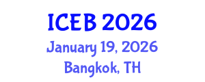 International Conference on Ecosystems and Biodiversity (ICEB) January 19, 2026 - Bangkok, Thailand International Conference on Ecosystems and Biodiversity (ICEB) January 19, 2026 - Bangkok, Thailand
