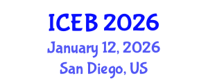 International Conference on Ecosystems and Biodiversity (ICEB) January 12, 2026 - San Diego, United States International Conference on Ecosystems and Biodiversity (ICEB) January 12, 2026 - San Diego, United States