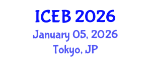 International Conference on Ecosystems and Biodiversity (ICEB) January 05, 2026 - Tokyo, Japan International Conference on Ecosystems and Biodiversity (ICEB) January 05, 2026 - Tokyo, Japan