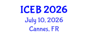 International Conference on Ecosystems and Biodiversity (ICEB) July 10, 2026 - Cannes, France International Conference on Ecosystems and Biodiversity (ICEB) July 10, 2026 - Cannes, France