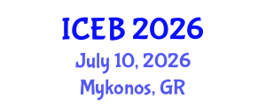 International Conference on Ecosystems and Biodiversity (ICEB) July 10, 2026 - Mykonos, Greece International Conference on Ecosystems and Biodiversity (ICEB) July 10, 2026 - Mykonos, Greece