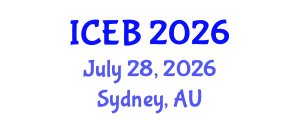 International Conference on Ecosystems and Biodiversity (ICEB) July 28, 2026 - Sydney, Australia International Conference on Ecosystems and Biodiversity (ICEB) July 28, 2026 - Sydney, Australia