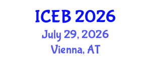 International Conference on Ecosystems and Biodiversity (ICEB) July 29, 2026 - Vienna, Austria International Conference on Ecosystems and Biodiversity (ICEB) July 29, 2026 - Vienna, Austria