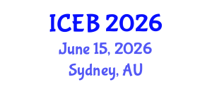 International Conference on Ecosystems and Biodiversity (ICEB) June 15, 2026 - Sydney, Australia International Conference on Ecosystems and Biodiversity (ICEB) June 15, 2026 - Sydney, Australia