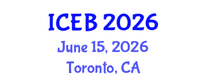 International Conference on Ecosystems and Biodiversity (ICEB) June 15, 2026 - Toronto, Canada International Conference on Ecosystems and Biodiversity (ICEB) June 15, 2026 - Toronto, Canada