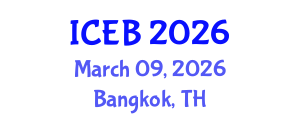 International Conference on Ecosystems and Biodiversity (ICEB) March 09, 2026 - Bangkok, Thailand International Conference on Ecosystems and Biodiversity (ICEB) March 09, 2026 - Bangkok, Thailand