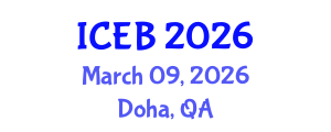 International Conference on Ecosystems and Biodiversity (ICEB) March 09, 2026 - Doha, Qatar International Conference on Ecosystems and Biodiversity (ICEB) March 09, 2026 - Doha, Qatar