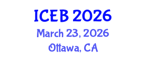 International Conference on Ecosystems and Biodiversity (ICEB) March 23, 2026 - Ottawa, Canada International Conference on Ecosystems and Biodiversity (ICEB) March 23, 2026 - Ottawa, Canada