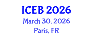 International Conference on Ecosystems and Biodiversity (ICEB) March 30, 2026 - Paris, France International Conference on Ecosystems and Biodiversity (ICEB) March 30, 2026 - Paris, France
