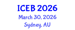 International Conference on Ecosystems and Biodiversity (ICEB) March 30, 2026 - Sydney, Australia International Conference on Ecosystems and Biodiversity (ICEB) March 30, 2026 - Sydney, Australia