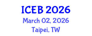 International Conference on Ecosystems and Biodiversity (ICEB) March 02, 2026 - Taipei, Taiwan International Conference on Ecosystems and Biodiversity (ICEB) March 02, 2026 - Taipei, Taiwan