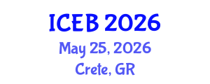 International Conference on Ecosystems and Biodiversity (ICEB) May 25, 2026 - Crete, Greece International Conference on Ecosystems and Biodiversity (ICEB) May 25, 2026 - Crete, Greece