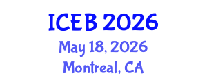 International Conference on Ecosystems and Biodiversity (ICEB) May 18, 2026 - Montreal, Canada International Conference on Ecosystems and Biodiversity (ICEB) May 18, 2026 - Montreal, Canada
