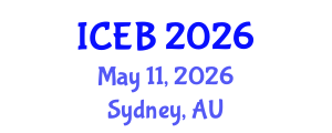 International Conference on Ecosystems and Biodiversity (ICEB) May 11, 2026 - Sydney, Australia International Conference on Ecosystems and Biodiversity (ICEB) May 11, 2026 - Sydney, Australia