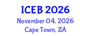 International Conference on Ecosystems and Biodiversity (ICEB) November 04, 2026 - Cape Town, South Africa International Conference on Ecosystems and Biodiversity (ICEB) November 04, 2026 - Cape Town, South Africa