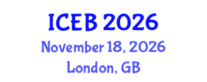 International Conference on Ecosystems and Biodiversity (ICEB) November 18, 2026 - London, United Kingdom International Conference on Ecosystems and Biodiversity (ICEB) November 18, 2026 - London, United Kingdom