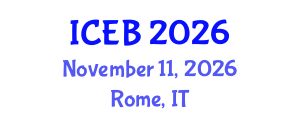 International Conference on Ecosystems and Biodiversity (ICEB) November 11, 2026 - Rome, Italy International Conference on Ecosystems and Biodiversity (ICEB) November 11, 2026 - Rome, Italy