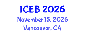 International Conference on Ecosystems and Biodiversity (ICEB) November 15, 2026 - Vancouver, Canada