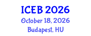 International Conference on Ecosystems and Biodiversity (ICEB) October 18, 2026 - Budapest, Hungary International Conference on Ecosystems and Biodiversity (ICEB) October 18, 2026 - Budapest, Hungary