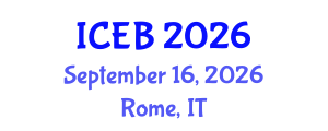 International Conference on Ecosystems and Biodiversity (ICEB) September 16, 2026 - Rome, Italy International Conference on Ecosystems and Biodiversity (ICEB) September 16, 2026 - Rome, Italy