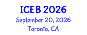 International Conference on Ecosystems and Biodiversity (ICEB) September 20, 2026 - Toronto, Canada International Conference on Ecosystems and Biodiversity (ICEB) September 20, 2026 - Toronto, Canada