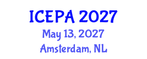 International Conference on Ecotourism and Protected Areas (ICEPA) May 13, 2027 - Amsterdam, Netherlands International Conference on Ecotourism and Protected Areas (ICEPA) May 13, 2027 - Amsterdam, Netherlands