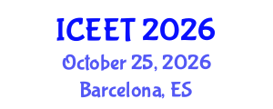 International Conference on Education and Educational Technology (ICEET) October 25, 2026 - Barcelona, Spain