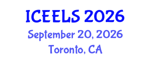 International Conference on Education and Effective Learning Strategies (ICEELS) September 20, 2026 - Toronto, Canada