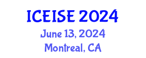 International Conference on Education and Instructional Systems Engineering (ICEISE) June 13, 2024 - Montreal, Canada