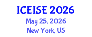International Conference on Education and Instructional Systems Engineering (ICEISE) May 25, 2026 - New York, United States International Conference on Education and Instructional Systems Engineering (ICEISE) May 25, 2026 - New York, United States
