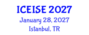 International Conference on Education and Instructional Systems Engineering (ICEISE) January 28, 2027 - Istanbul, Turkey International Conference on Education and Instructional Systems Engineering (ICEISE) January 28, 2027 - Istanbul, Turkey